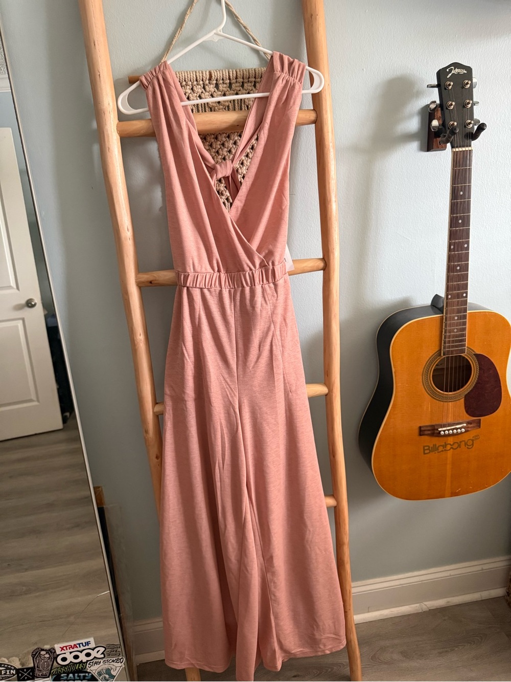 adidas Sleeveless Dusty Rose Maxi Jumpsuit